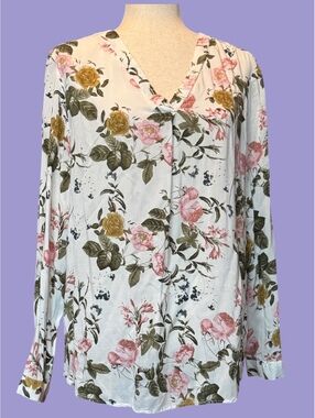 Brina & Em Floral Long Sleeve Blouse XL